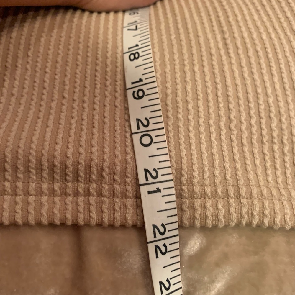 Zenana Outfitters Ribbed Short Sleeve Top - Tan - Picture 4 of 9